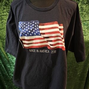 Men's 2X American Flag Tee - Navy 28" Length 100% Cotton NWOT